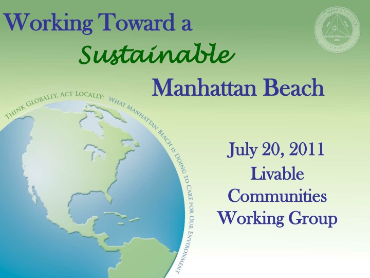working toward a working toward a sustainable n.w