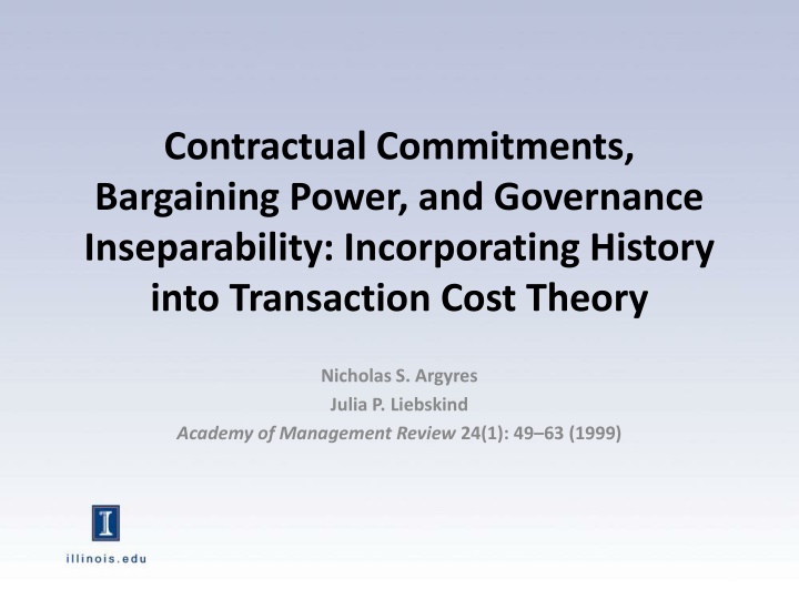 Contractual Commitments and Governance Inseparability