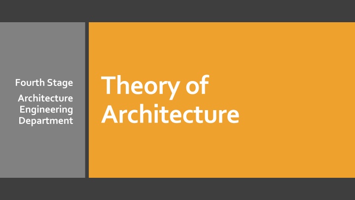 theory of architecture n.w