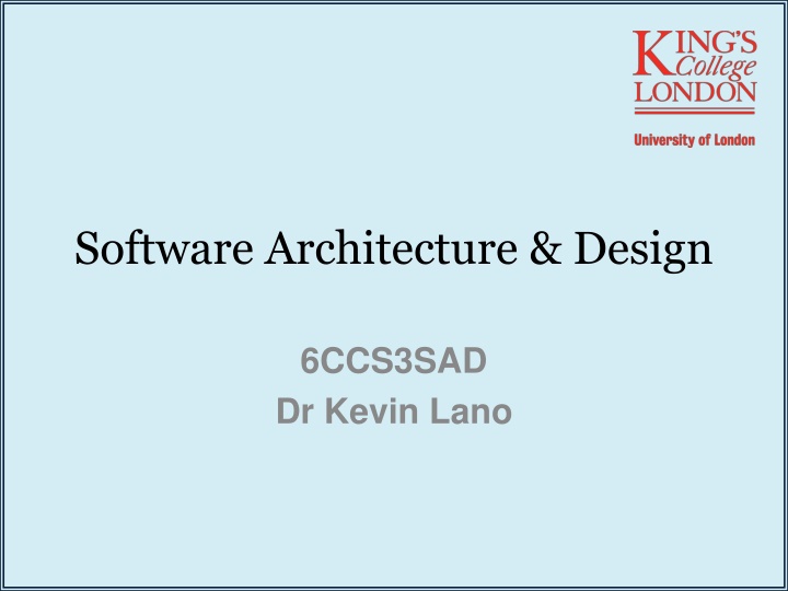 Essentials of Software Architecture and Design