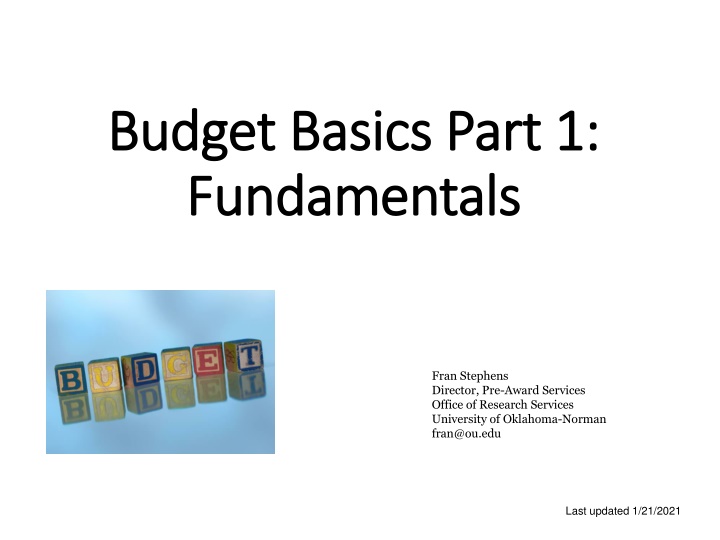 budget basics part 1 budget basics part n.w