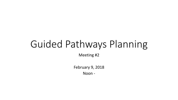 guided pathways planning n.w