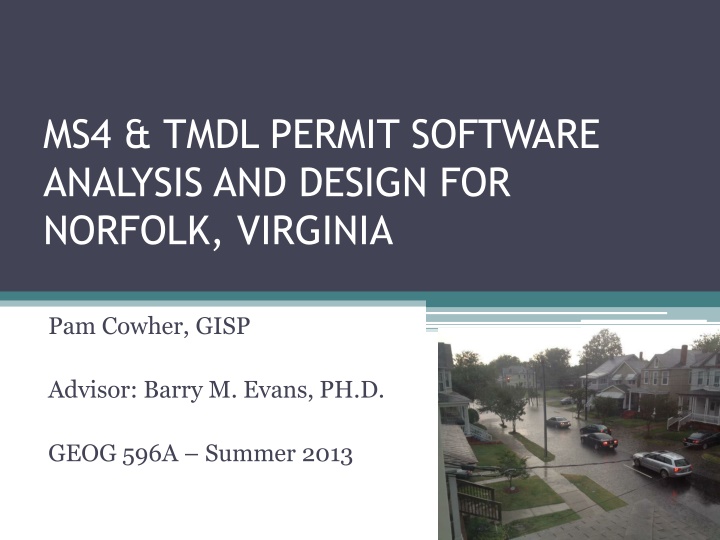 ms4 tmdl permit software analysis and design n.w
