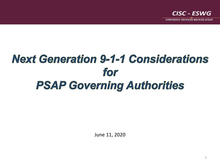 next generation 9 1 1 considerations for psap n.w