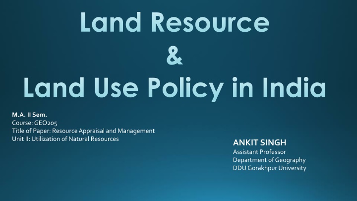 land resource land use policy in india n.w