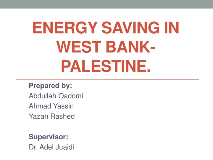 energy saving in west bank palestine n.w