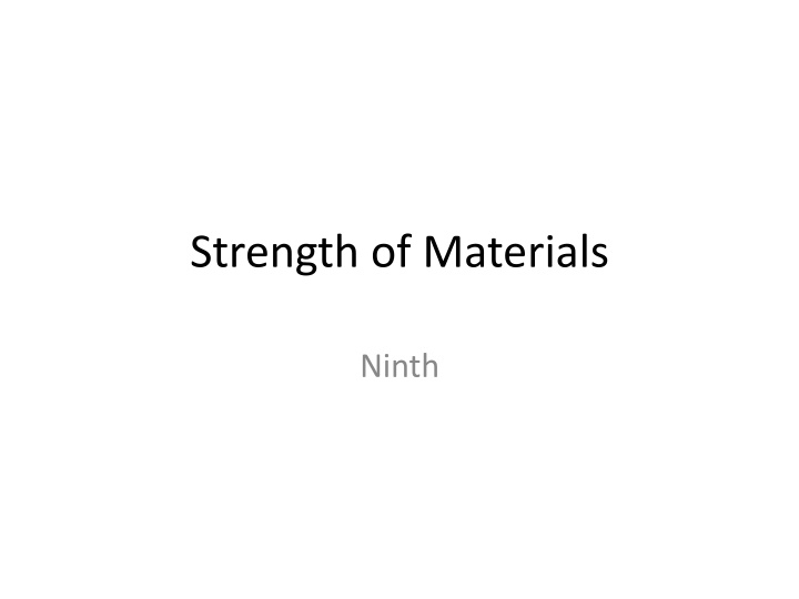 strength of materials n.w