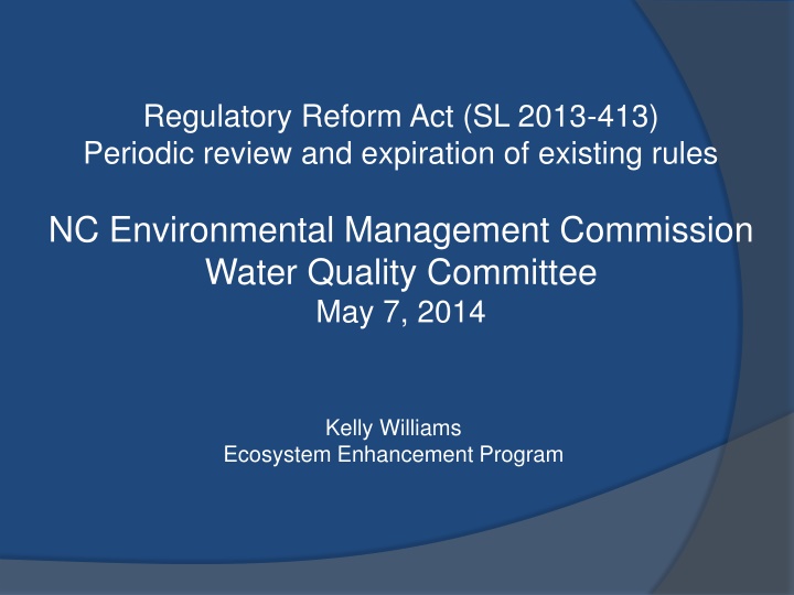 regulatory reform act sl 2013 413 periodic review n.w