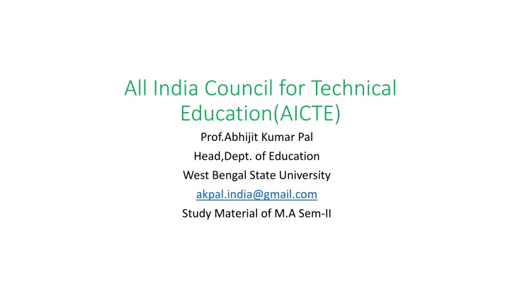 Overview of All India Council for Technical Education