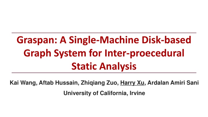 graspan a single machine disk based graph system n.w