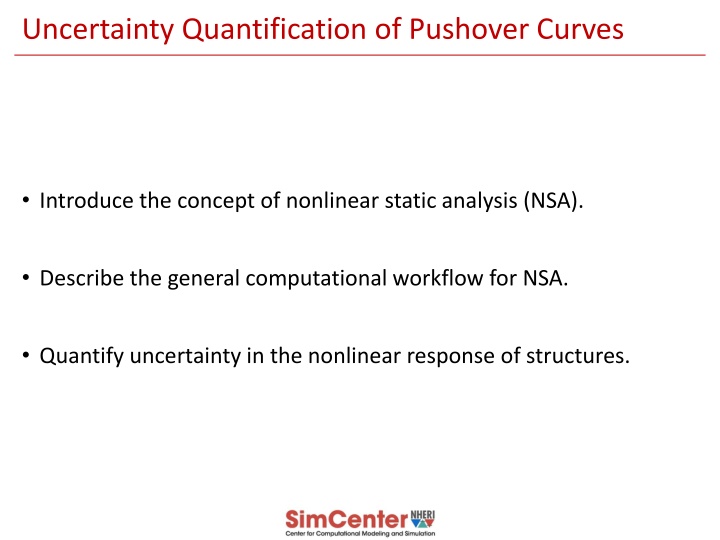 uncertainty quantification of pushover curves n.w