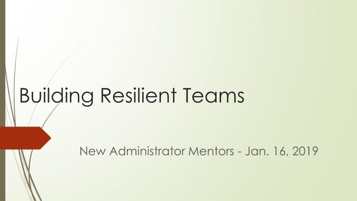 Building Resilient Teams - Wellness and Resiliency Training Objectives