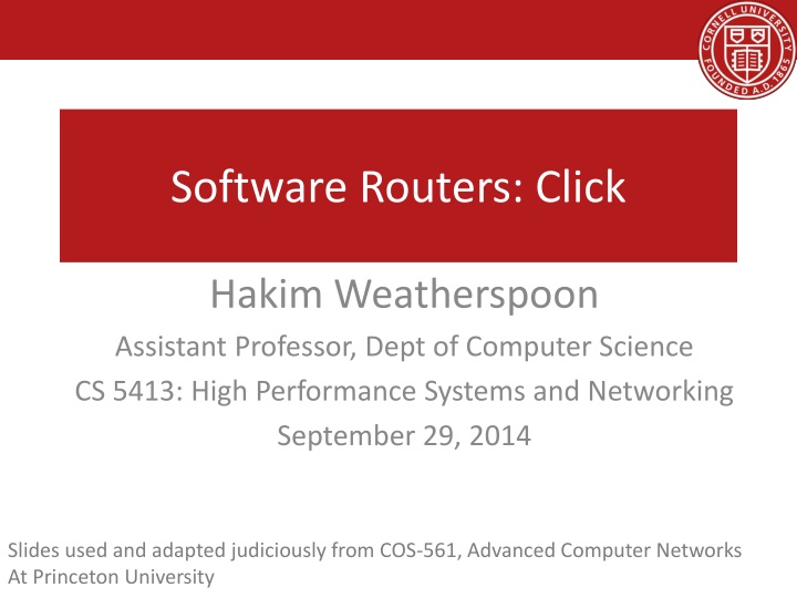 Click Modular Router: Enhancing Networking Capabilities