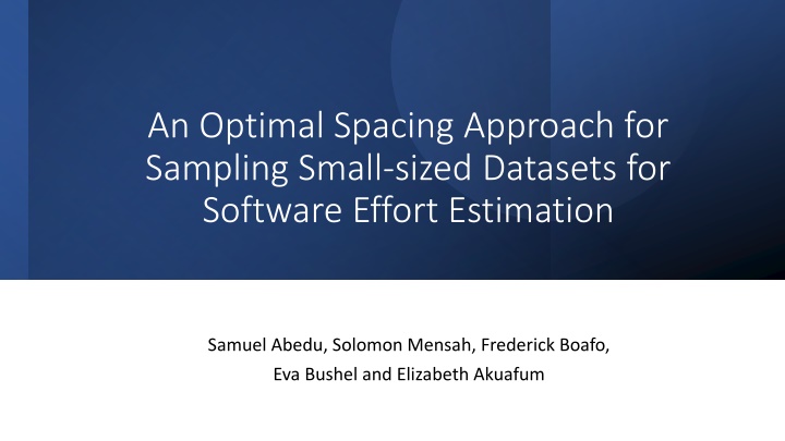 Optimal Spacing Approach for Sampling Small Datasets