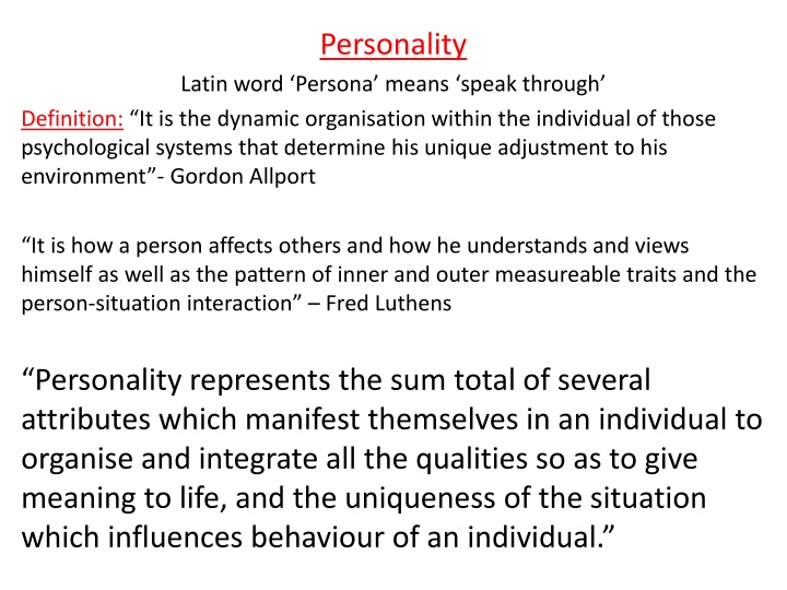 personality n.w
