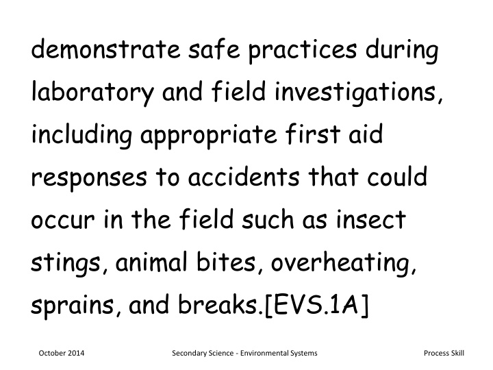 demonstrate safe practices during laboratory n.w