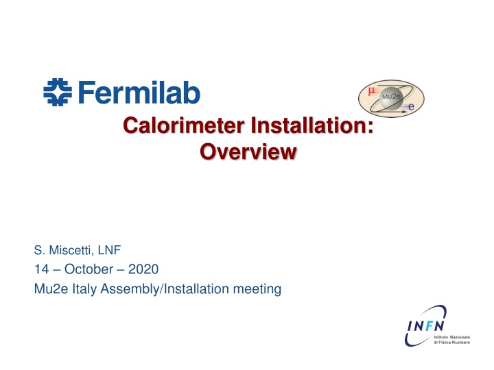 calorimeter installation overview n.w