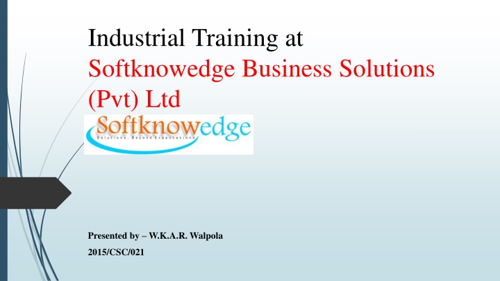 industrial training at softknowedge business n.w
