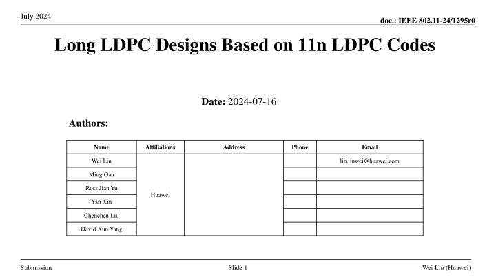 Long LDPC Designs Based on 11n LDPC Codes