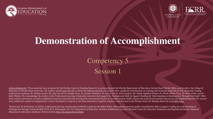 demonstration of accomplishment n.w