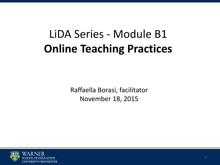 High-Leverage Online Teaching Practices: Research and Examples