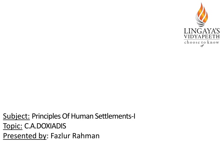 subject principles of human settlements i topic n.w