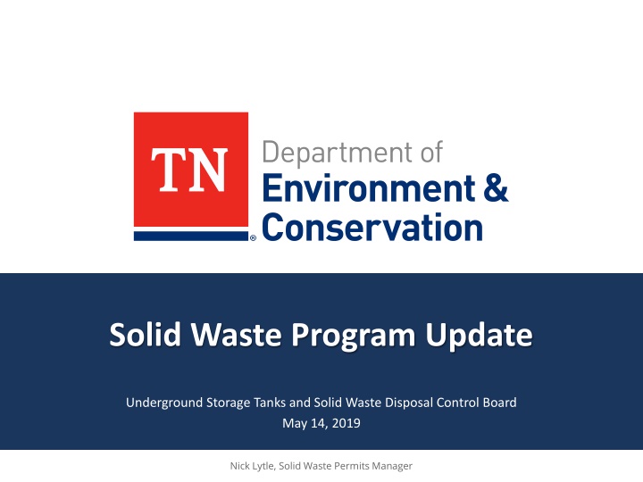 solid waste program update n.w