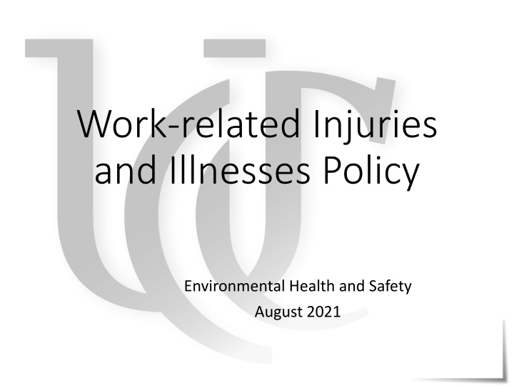work related injuries and illnesses policy n.w