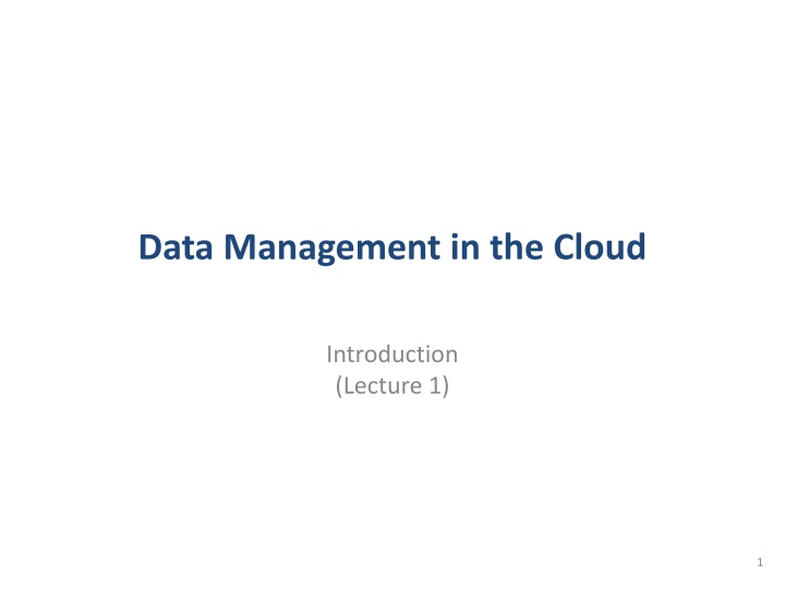 Cloud Data Management Essentials