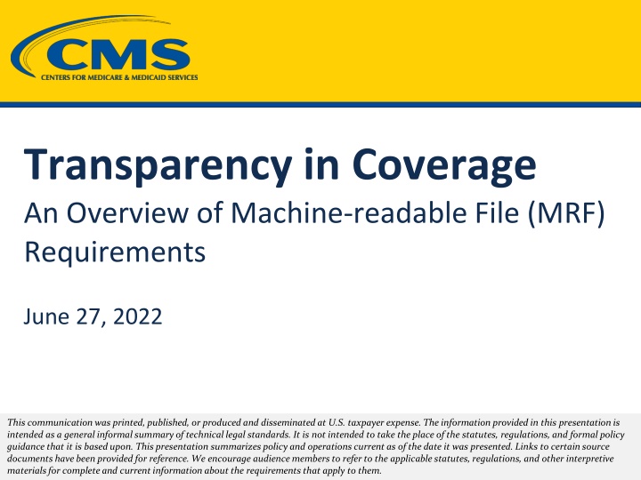 transparency in coverage an overview of machine n.w