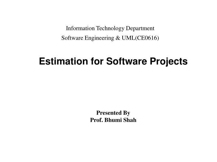Software Project Estimation and Planning