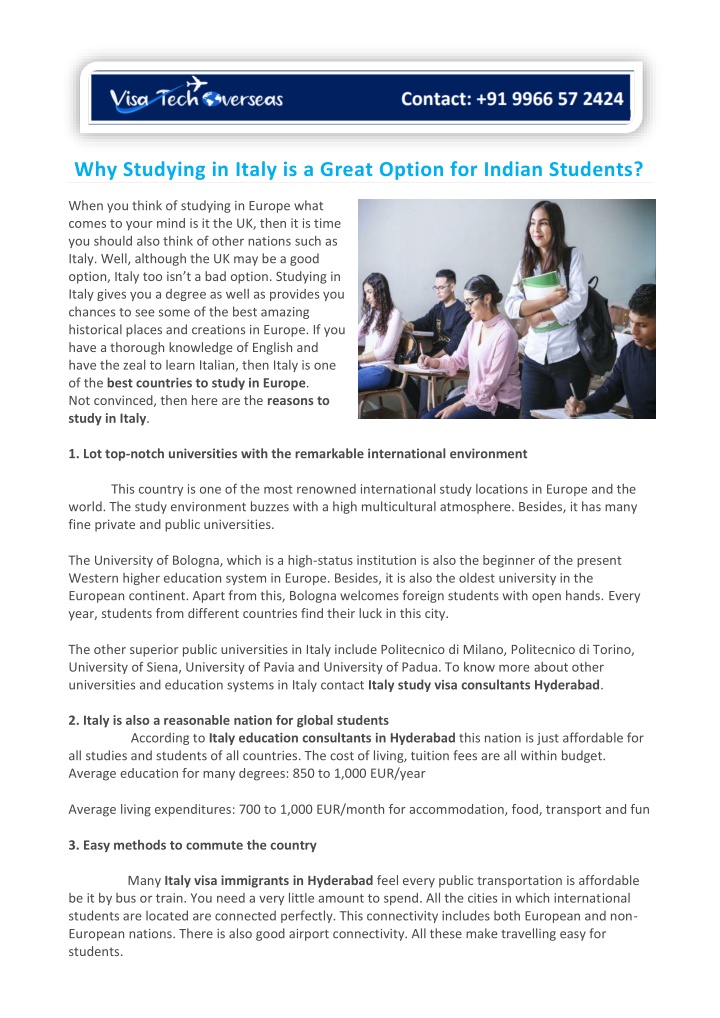 why studying in italy is a great option n.w