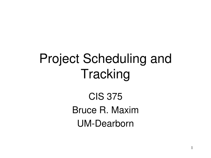 project scheduling and tracking n.w