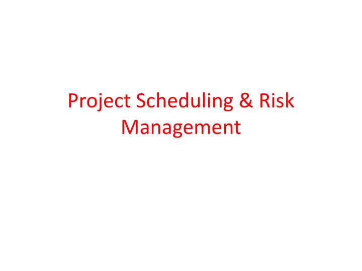 Project Scheduling and Risk Management