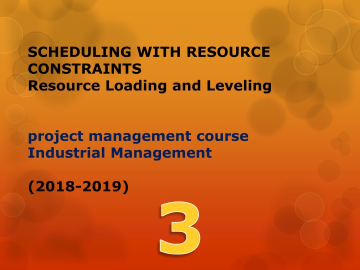 scheduling with resource constraints resource n.w