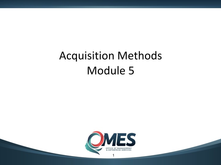 State Agency Acquisition Methods