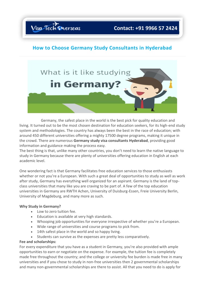 how to choose germany study consultants n.w