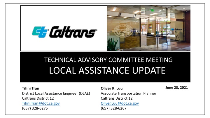 technical advisory committee meeting local n.w