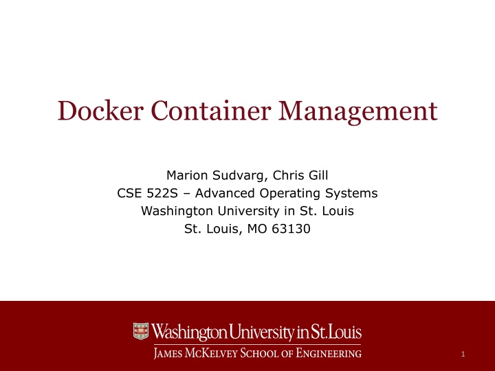 Docker Container Management