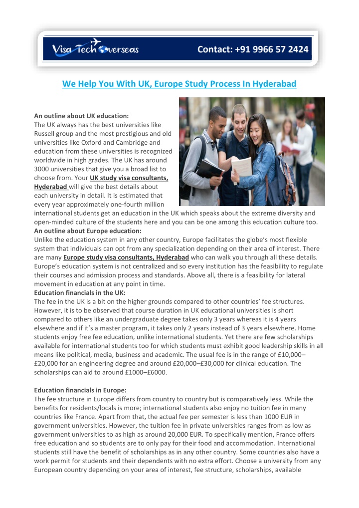 we help you with uk europe study process n.w
