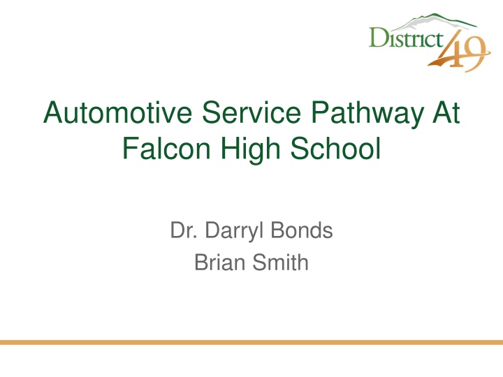 automotive service pathway at falcon high school n.w