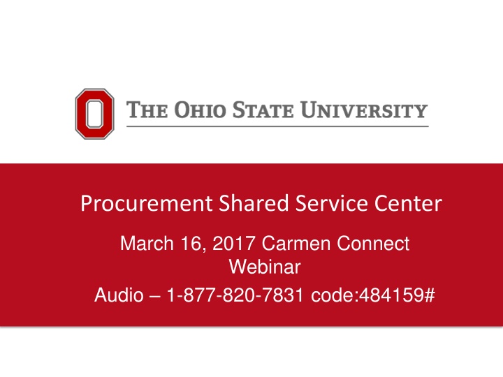 Procurement Shared Service Center Overview