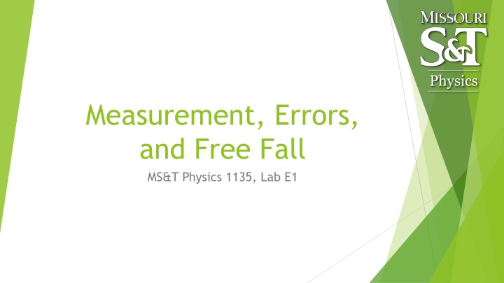 Physics Measurement, Errors, and Free Fall Lab