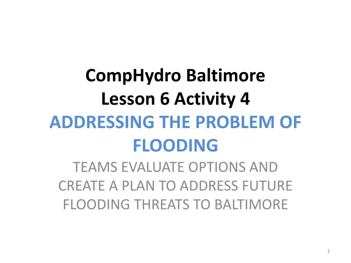 Addressing Future Flooding Threats in Baltimore