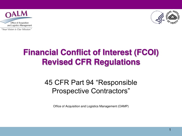 FCOI Regulations and Compliance Overview