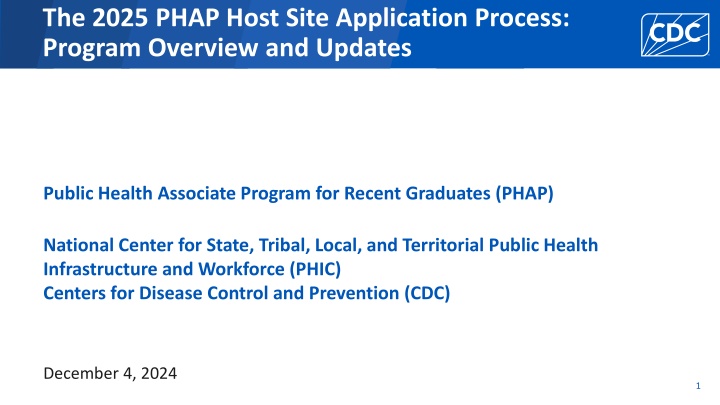 2025 PHAP Host Site Application Process Overview