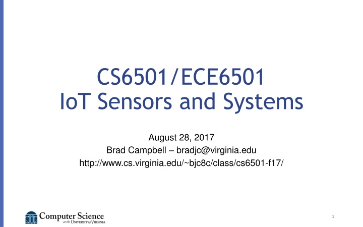 cs6501 ece6501 iot sensors and systems n.w