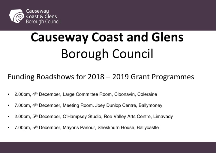 causeway coast and glens borough council n.w