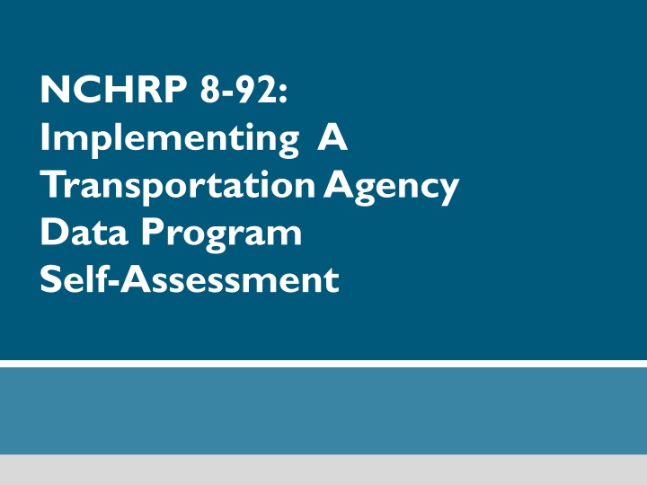 nchrp 8 92 implementing a transportation agency n.w