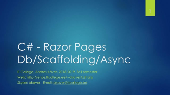 C# Razor Pages DB Scaffolding at IT College